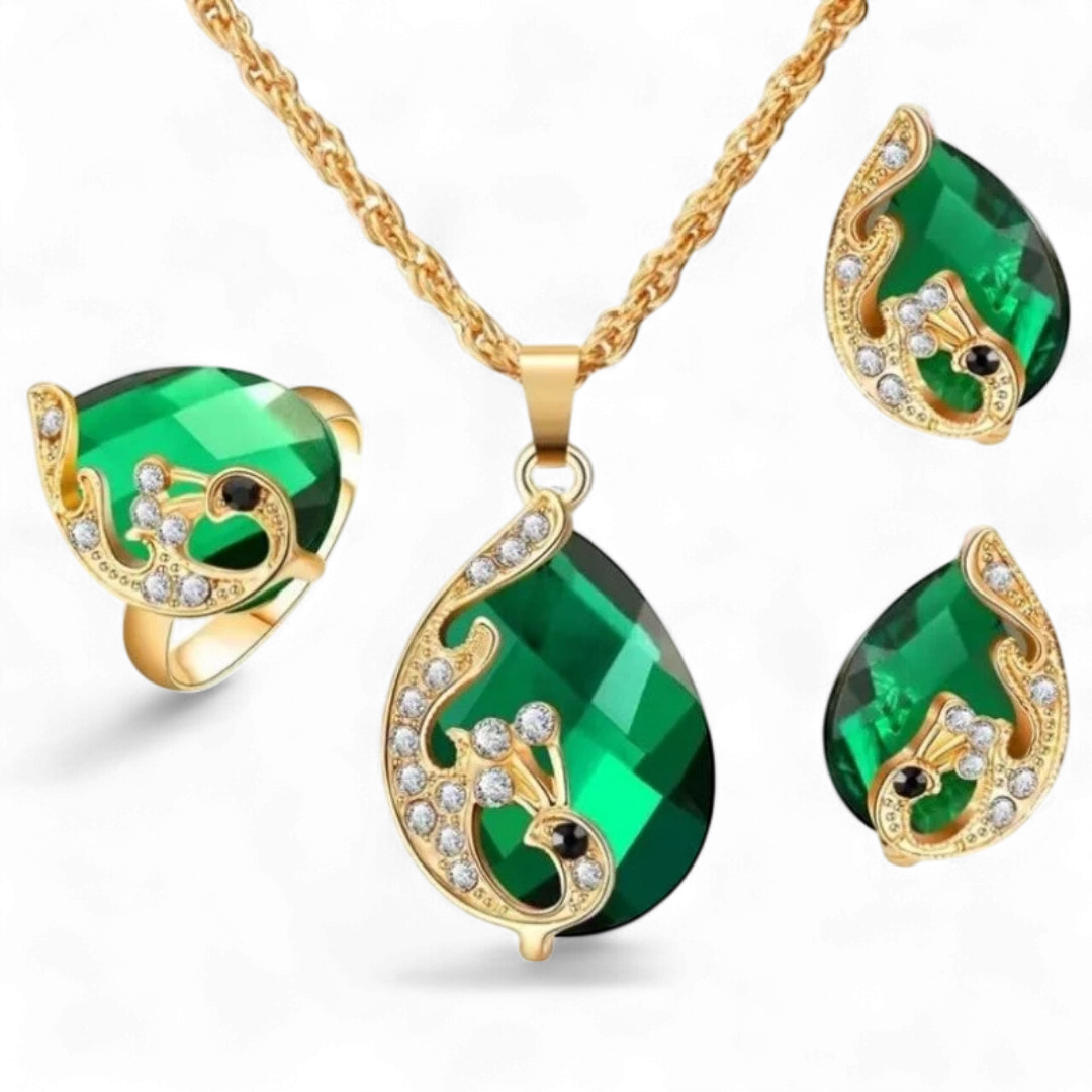 Ethnic Crystal Peacock Set