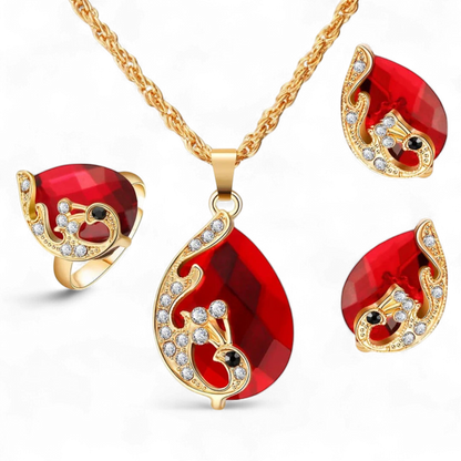 Ethnic Crystal Peacock Jewelry Set