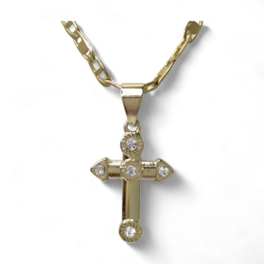 Exquisite Stones Cross Necklace