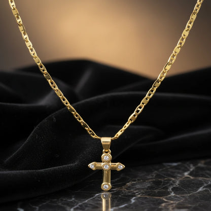Exquisite Stones Cross Pendant Necklace
