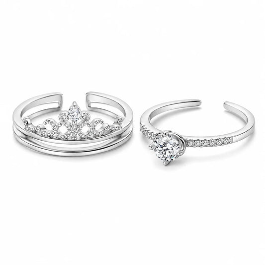 Exquisite Crown Crystal Fashion Rings