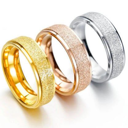 Simple Scrub Stainless Steel Ring