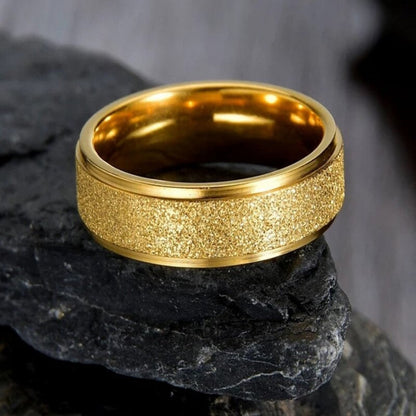 Simple Scrub Stainless Steel Ring