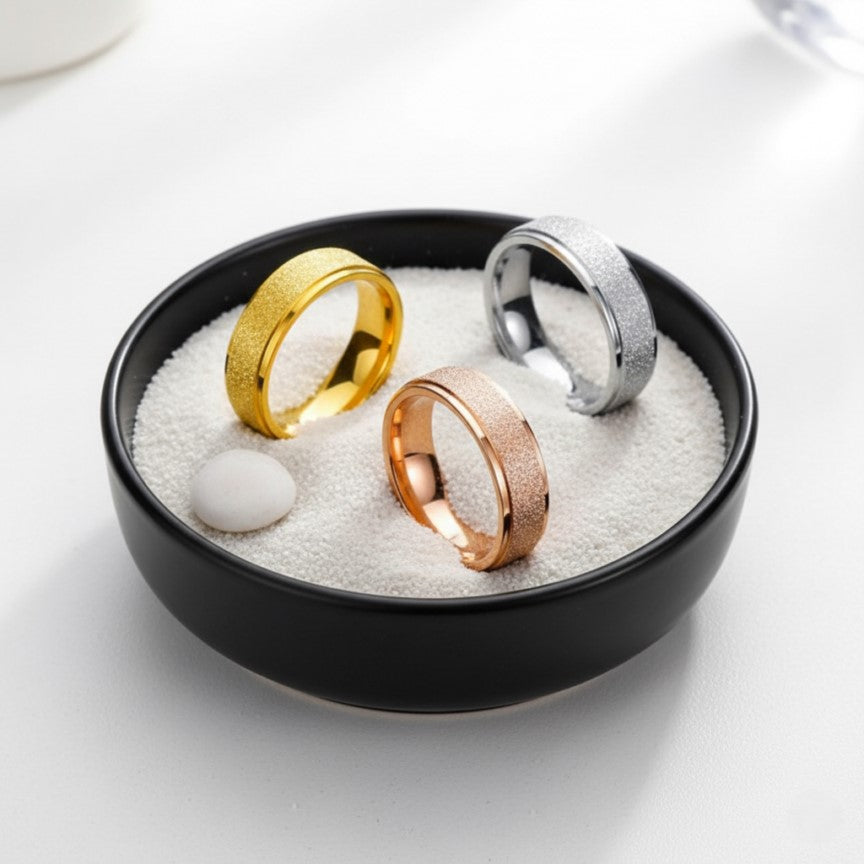 Simple Scrub Stainless Steel Ring