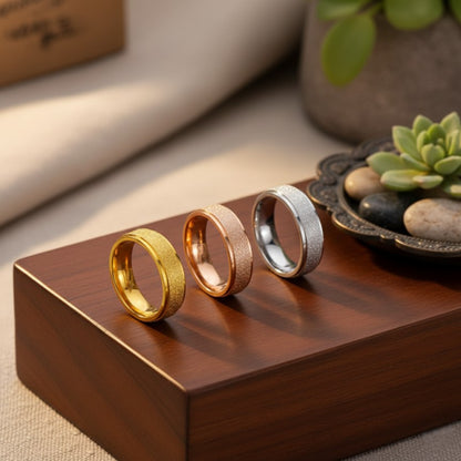 Simple Scrub Stainless Steel Ring