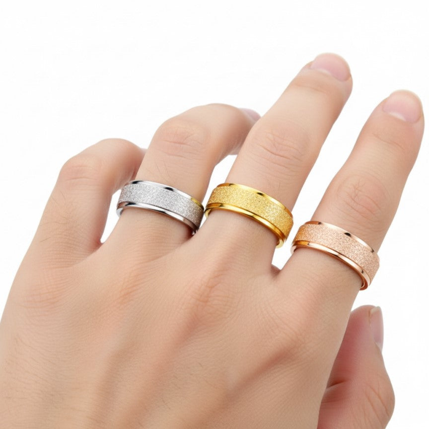 Simple Scrub Stainless Steel Ring