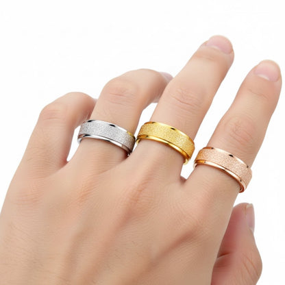 Simple Scrub Stainless Steel Ring