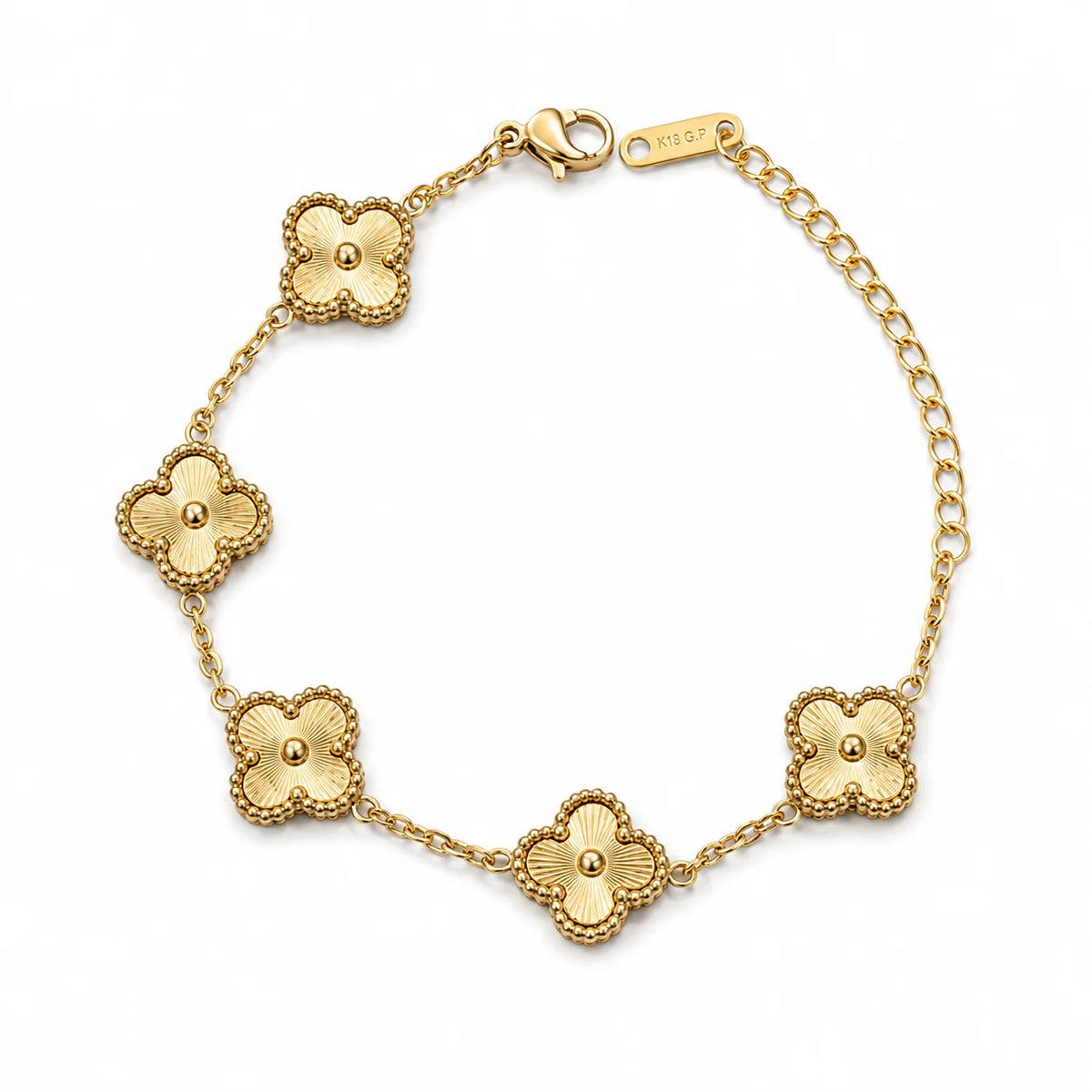 Five-Leaf Clover Gold Bracelet - Gold