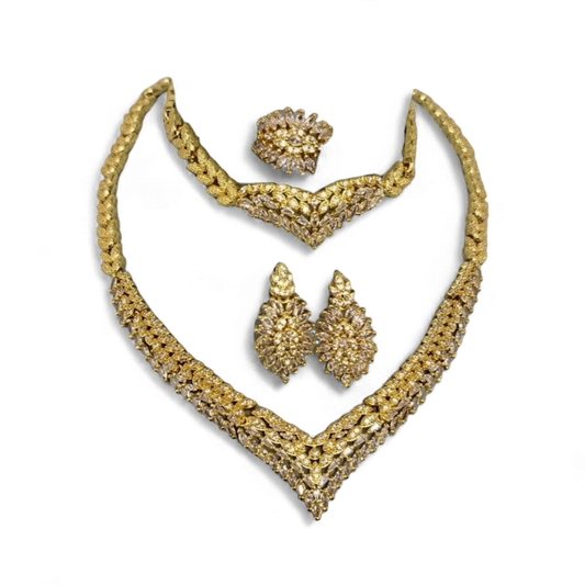 Flower Wedding Zircon Heart Set