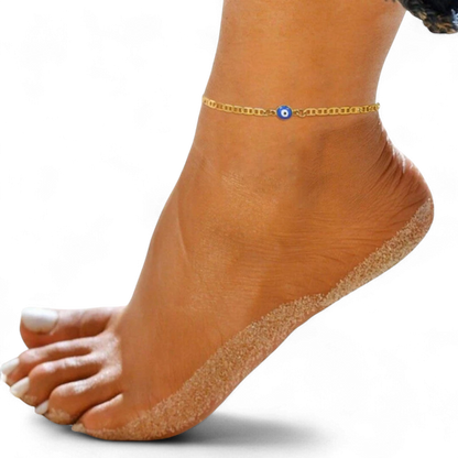 Gold Blue Eye Anklet