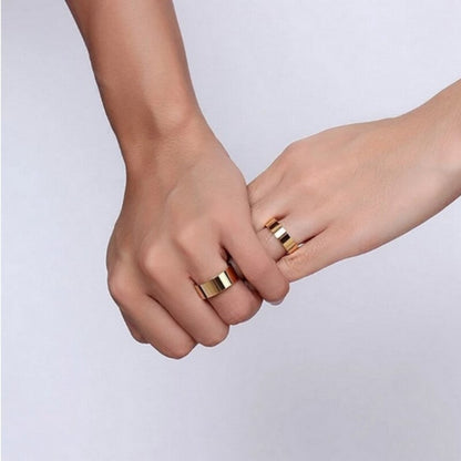 Gold Stainless Steel Couple Rings