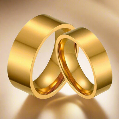 Gold Stainless Steel Couple Rings