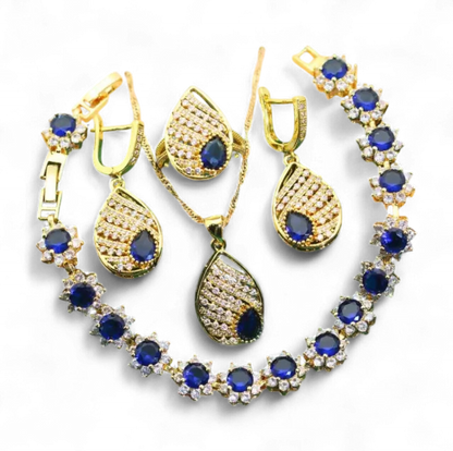 Gold-Plated CZ Wedding Jewelry Set
