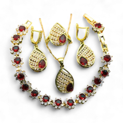 Gold-Plated CZ Wedding Jewelry Set