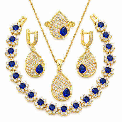 Gold-Plated CZ Wedding Jewelry Set