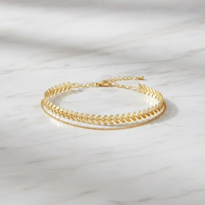 Gold Wheat Choker Necklace