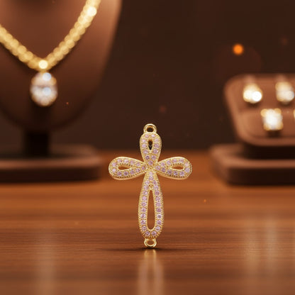 Golden Crystal Cross Pendant