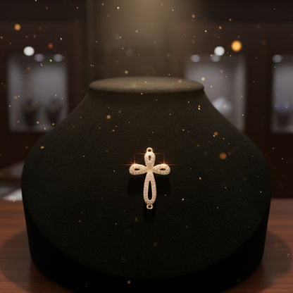 Golden Crystal Cross Pendant