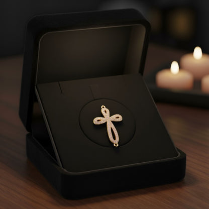 Golden Crystal Cross Pendant