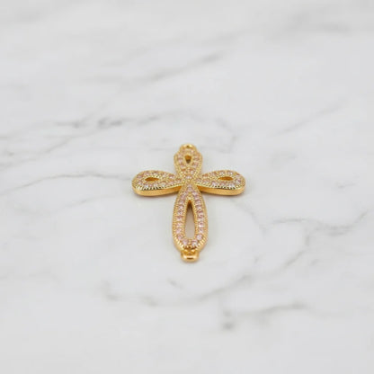 Golden Crystal Cross Pendant