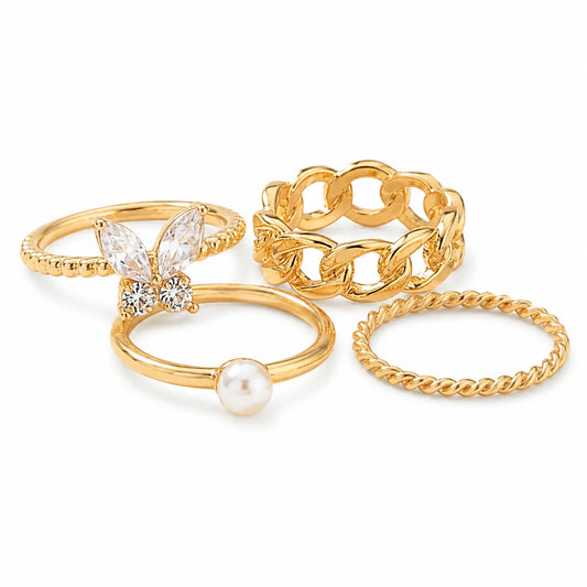 Golden Elegance Ring Set