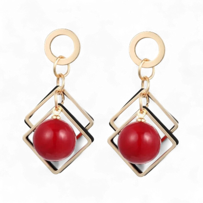 Gothic Cherry Pearl Beads Earrings