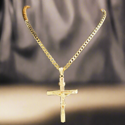 Great Brazilian Gold Cross Necklace