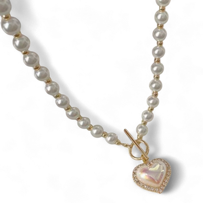 Heart Pearl Gold Necklace
