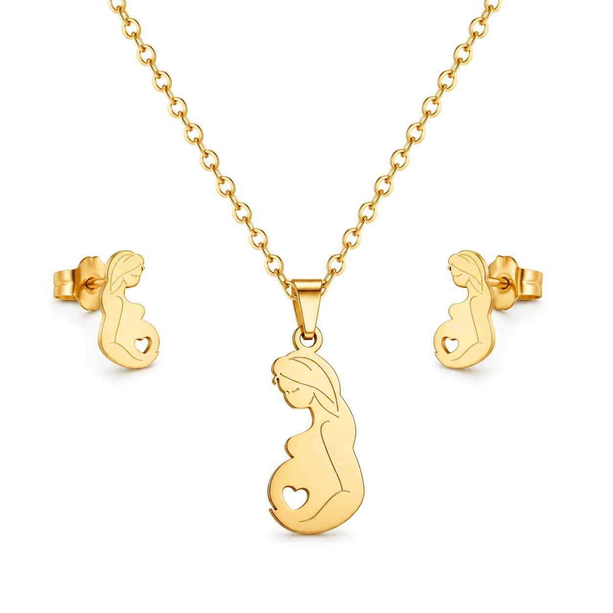 Heart Pendant Necklace – Mother Gift Set