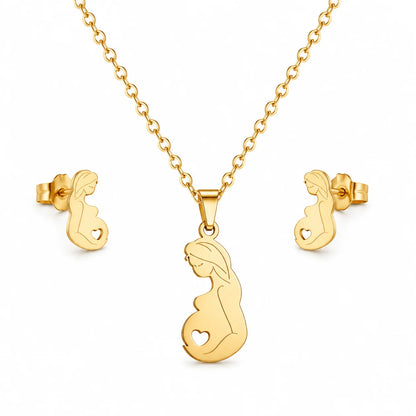 Heart Pendant Necklace – Mother Gift Set