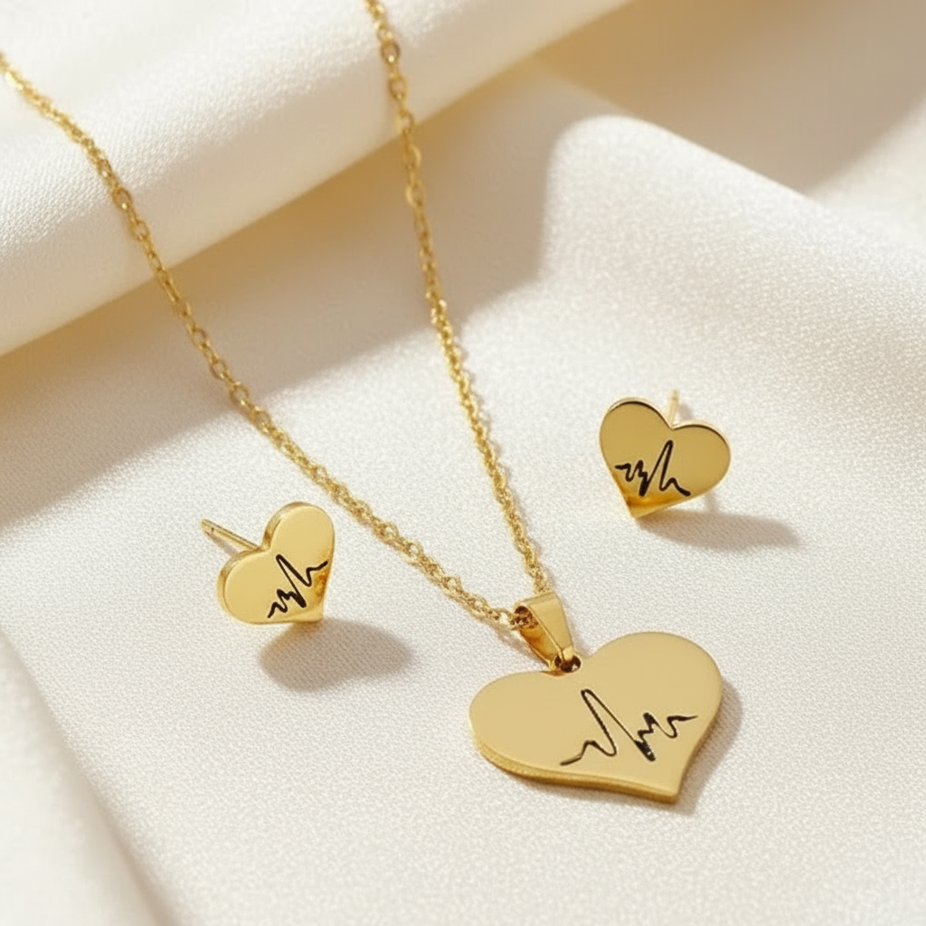 Heartbeat Love Stainless Steel Set