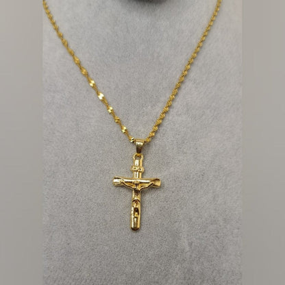 INRI Jesus Cross Leather Necklace
