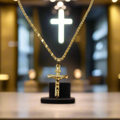INRI Jesus Cross Leather Necklace