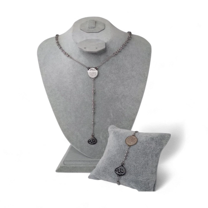 Islamic Silver-Plated Necklace And Bracelet Set