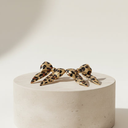 Leopard Bow Earrings