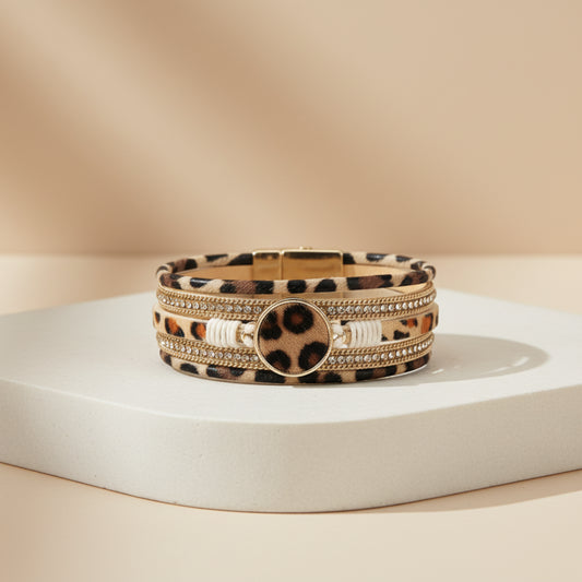 Leopard Charm Multi-Layer Bracelet