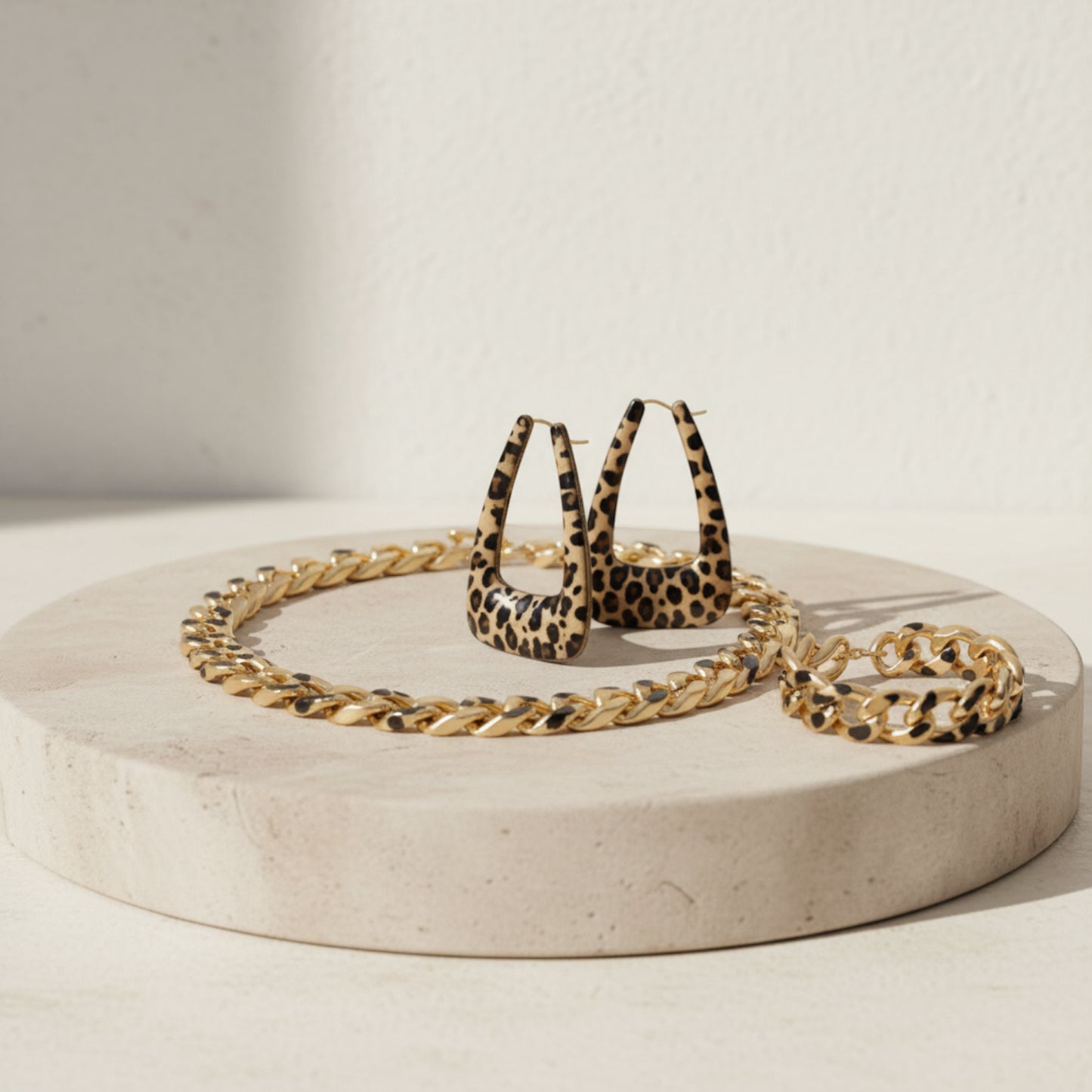 Leopard Statement Jewellery Set - Set Of 3
