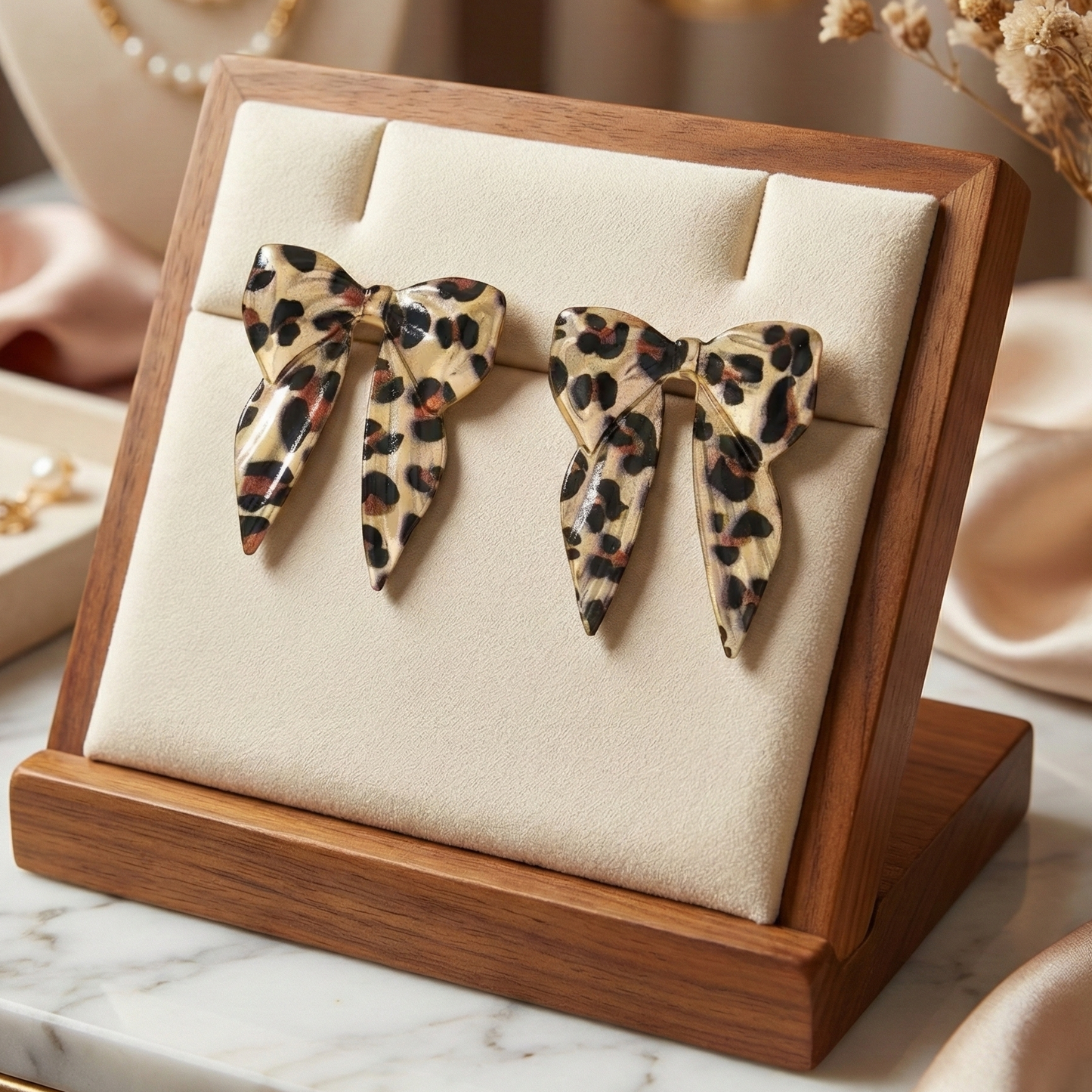 Leopard Bow Earrings