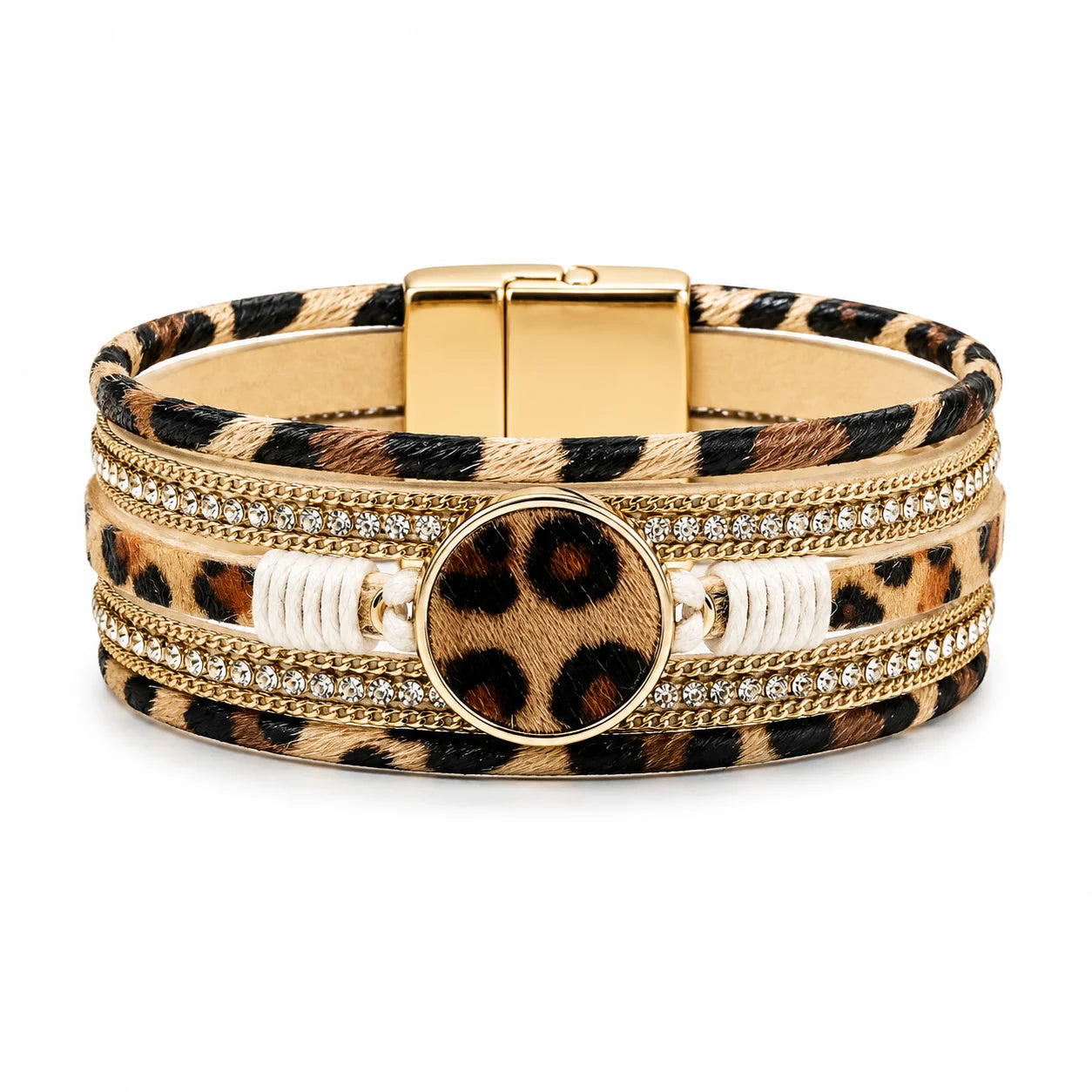 Leopard Charm Multi-Layer Bracelet