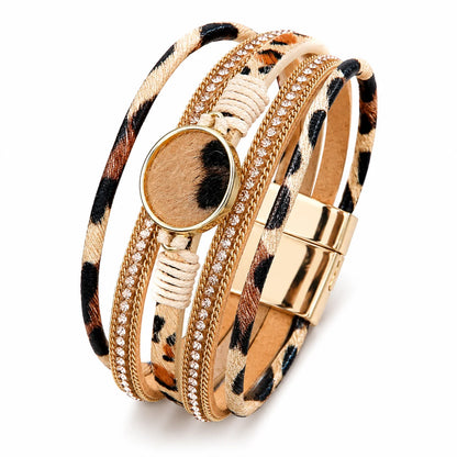 Leopard Charm Multi-Layer Bracelet