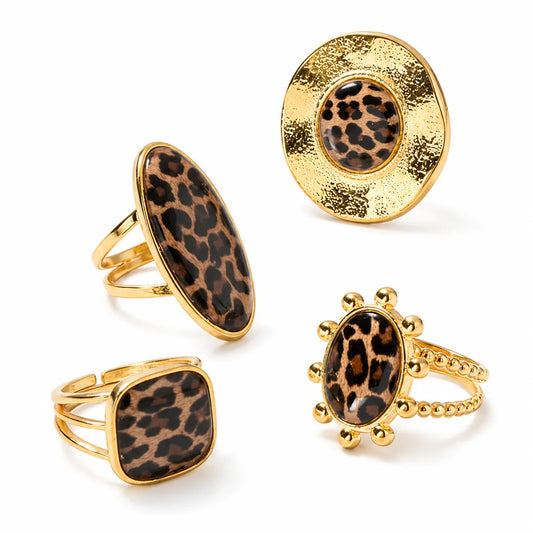 Leopard Luxe Ring Set