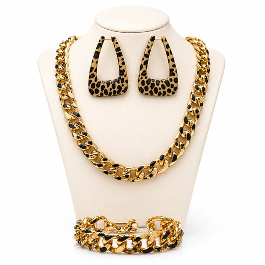 Leopard Statement Jewellery Set - Set Of 3