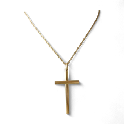Long Simple Gold Cross Necklace