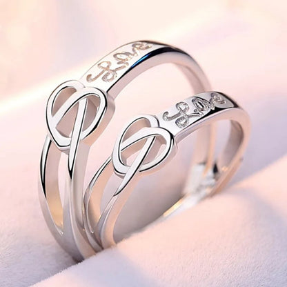 Love Bow Sterling Silver Couple Rings