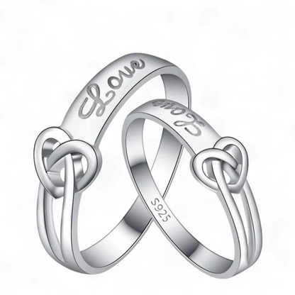 Love Bow Sterling Silver Couple Rings