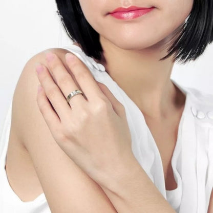 Love Crystal Gold Couple Rings