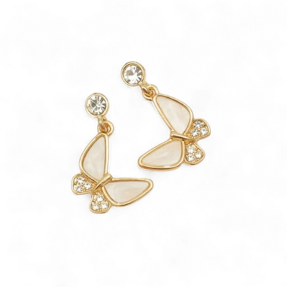 Lovely Butterfly Crystal Drop Earrings
