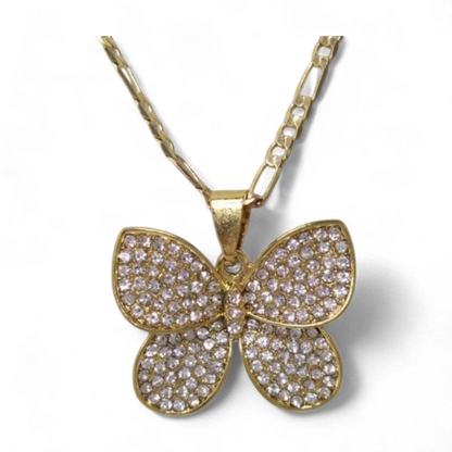Lovely Shiny Butterfly Gold Necklace