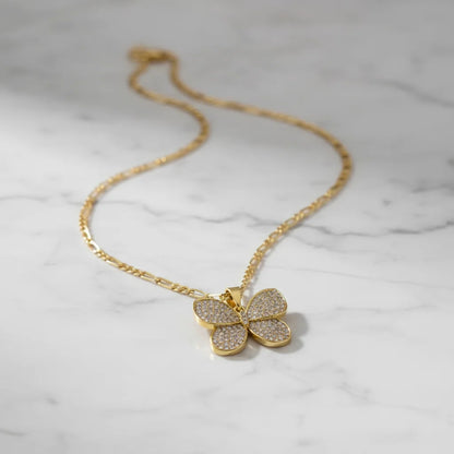 Lovely Shiny Butterfly Gold Necklace