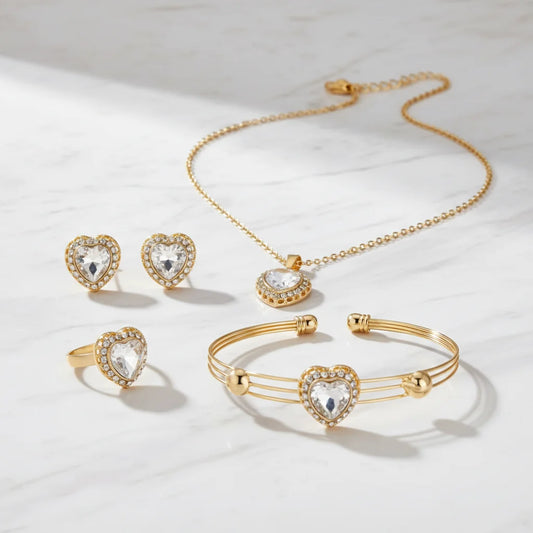Lovely Crystal Heart Set